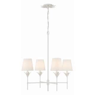 Broche 4 Light Matte White Chandelier - 28"W x 28"H x 28"D