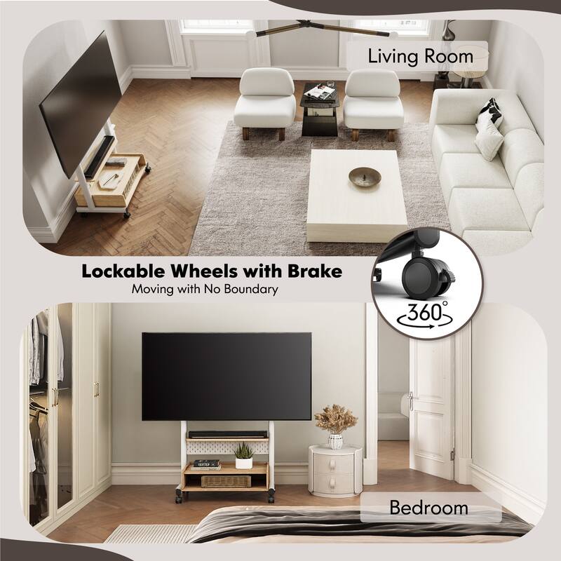 FITUEYES Rolling Floor TV Stand Mount for 40-85 Inch TVs