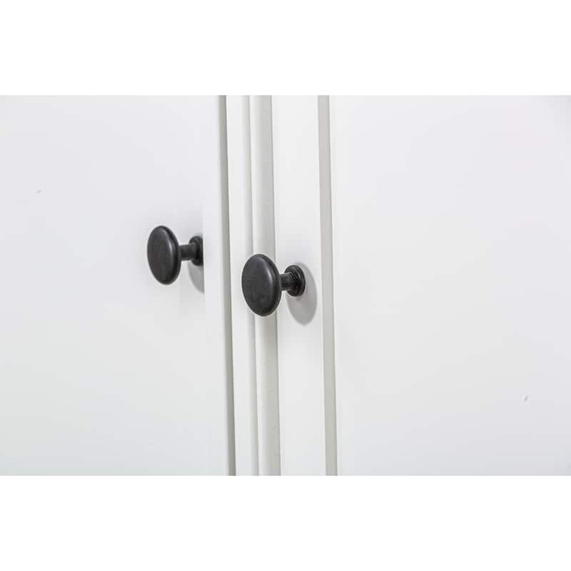 78.75 Inch Display Cabinet Showcase Display Rack, Wooden Bookcase with Tempered Glass Shelves White Bookshelf with 2 Doors