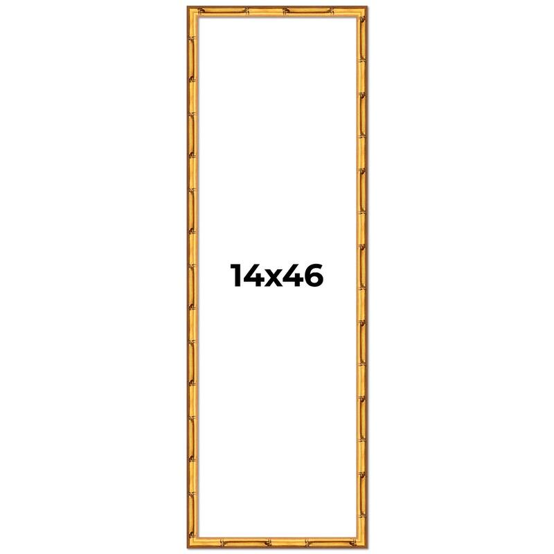 14x46 Frame Gold Bamboo Picture Frame Modern Photo Frame Includes UV Acrylic Shatter Guard Front Acid Free Foam Backing Board