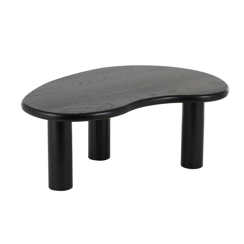 Black Wood Heart Inspired Living Room Coffee Table with 3 Legs