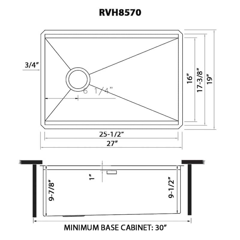 Ruvati 27-inch Workstation Slope Bottom Offset Drain Undermount 16 Gauge Kitchen Sink - 27" X 19" - 27" X 19"