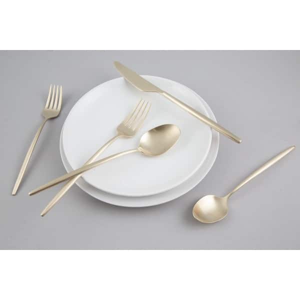 Cambridge Gaze Champagne Satin 20-Piece Flatware Set, Service for 4 - Champagne - Service for 4