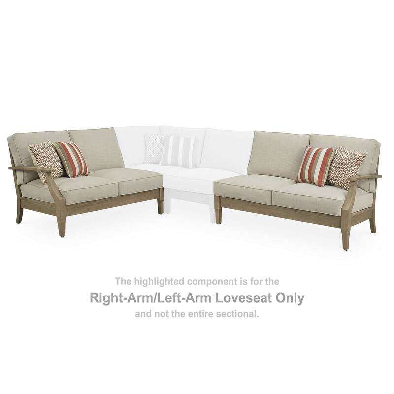 Signature Design by Ashley Clare View Light Brown/Beige 4-Piece Outdoor Sectional - 89"W x 115"D x 36"H