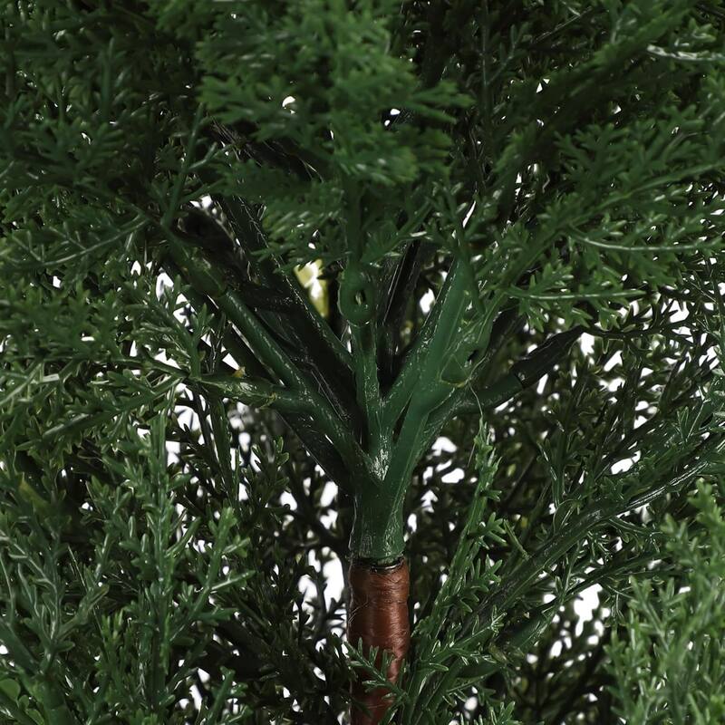 Set of 2 Artificial Cedar Topiary Trees for Outdoors