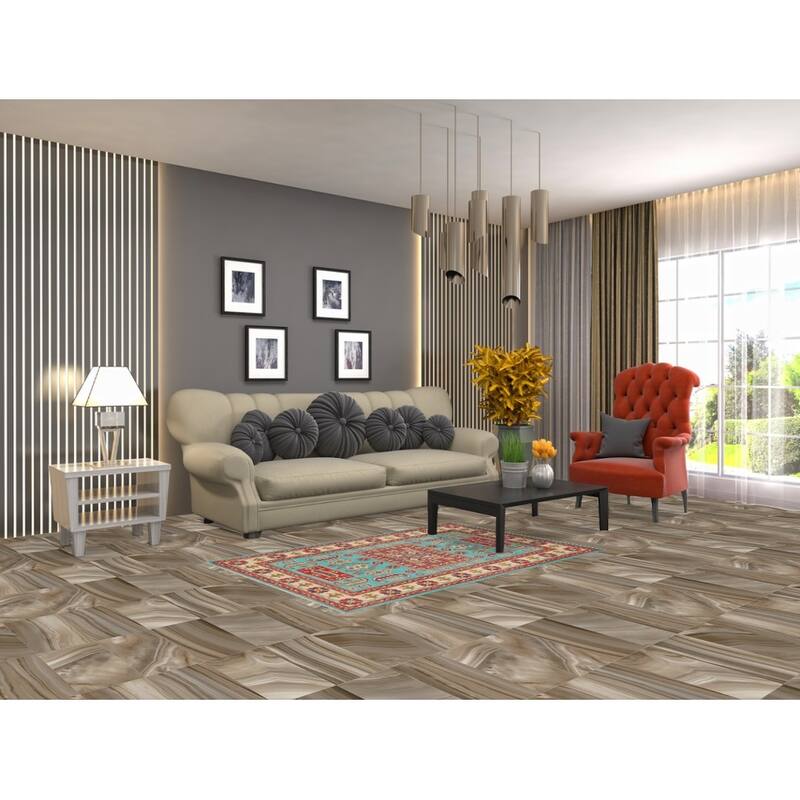 Turquoise Blue Kazak Oriental Accent Rug Handmade Wool Carpet - 3'3" x 4'11"