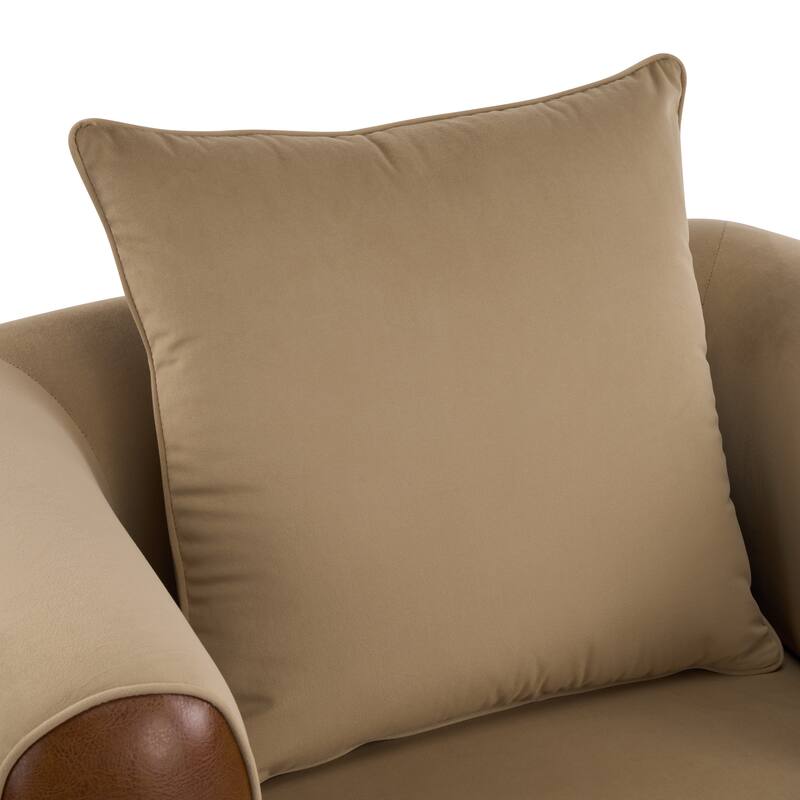 Christopher Knight Home Elyndor Velvet and PU Lounge Chair with Wrap-Around Backrest