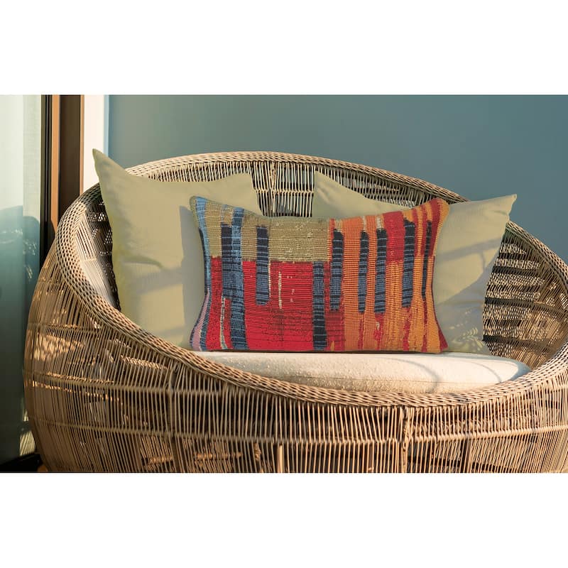 Liora Manne Marina Paintbox Indoor/Outdoor Pillow Multi - 12" x 18" - Polyester - Multi-Color