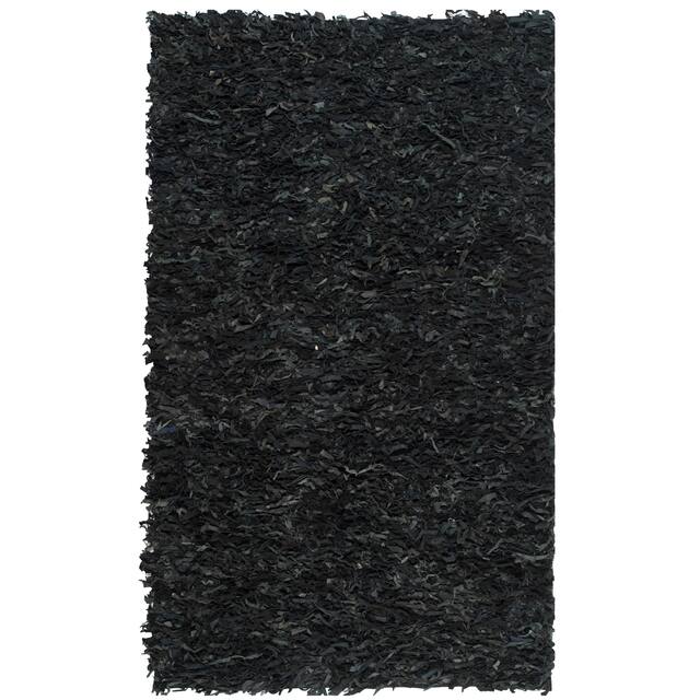 SAFAVIEH Handmade Leather Shag Carlijn Modern Decorative Rug