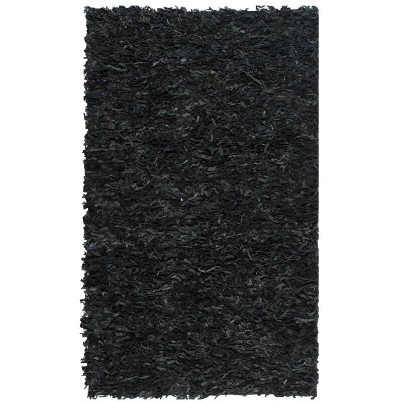 SAFAVIEH Handmade Leather Shag Carlijn Modern Decorative Rug