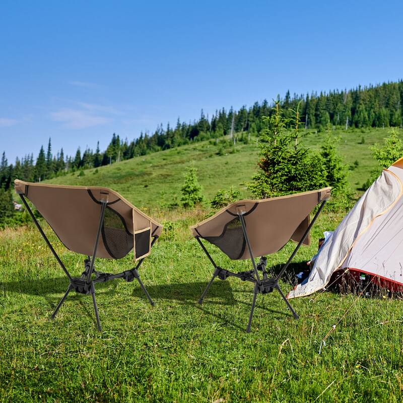 Gymax Ultra-Lightweight Camping Chair Portable Lawn Chair w/Triangular