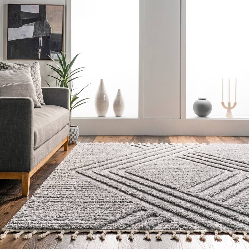 Nuloom Risette Geometric Shag Tassel Area Rug