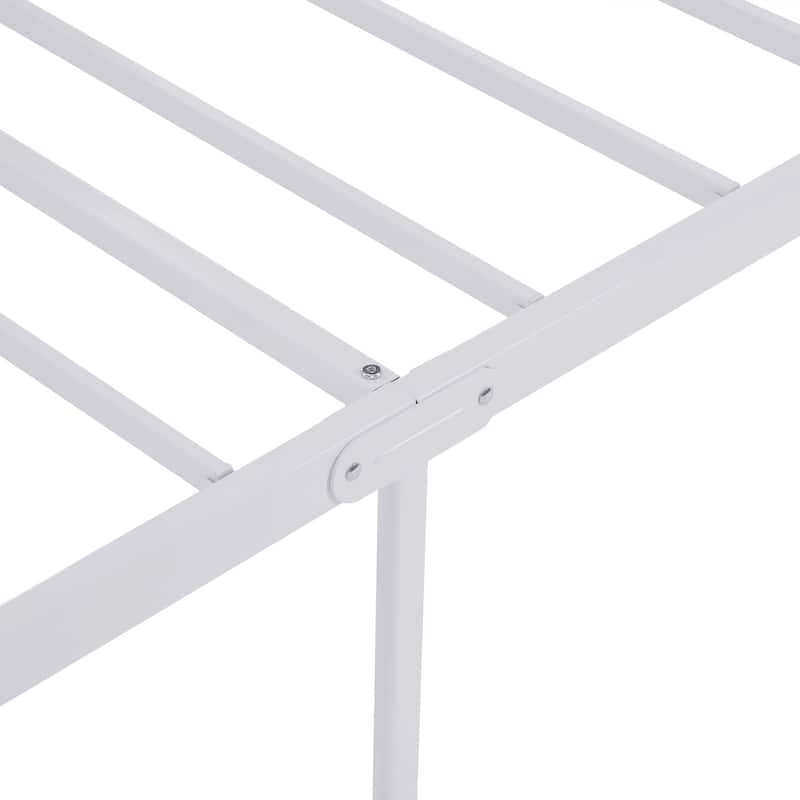 Javlergo Elegant Metal Platform Bed Frame with Headboard and Footboard Under Bed Storage Foundation No Box Spring Needed