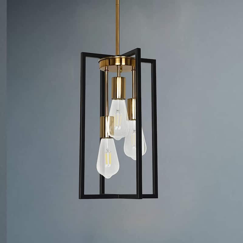 3 light industrial hanging lamp rectangle black pendant light kitchen island hanging lamp