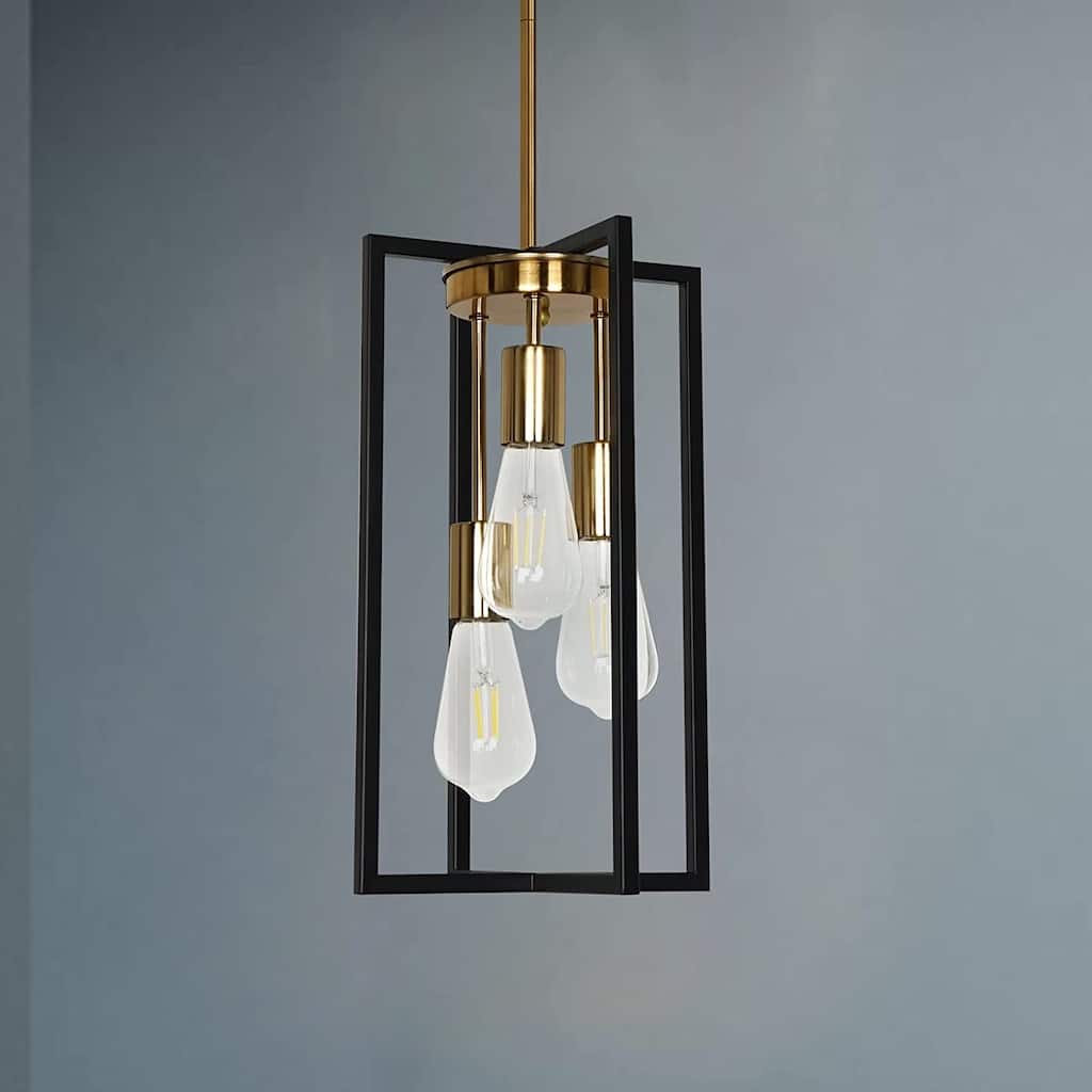 3 light industrial hanging lamp rectangle black pendant light kitchen island hanging lamp