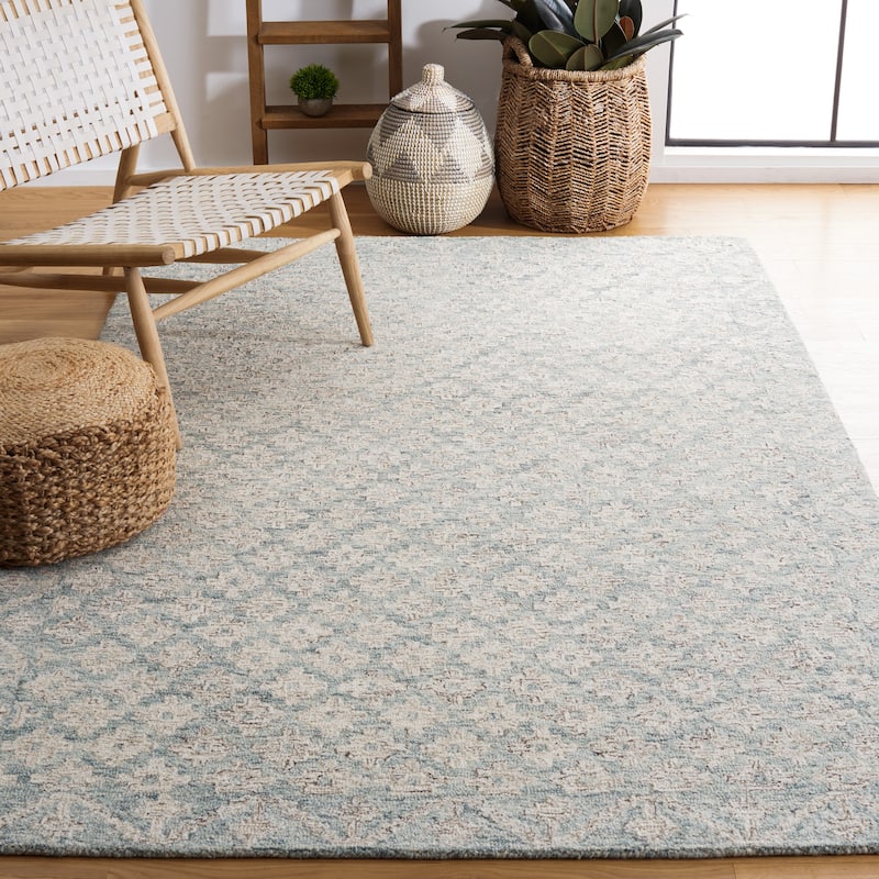 SAFAVIEH Handmade Metro Gulfem Wool Rug - 8' x 10' - Ivory/Light Blue