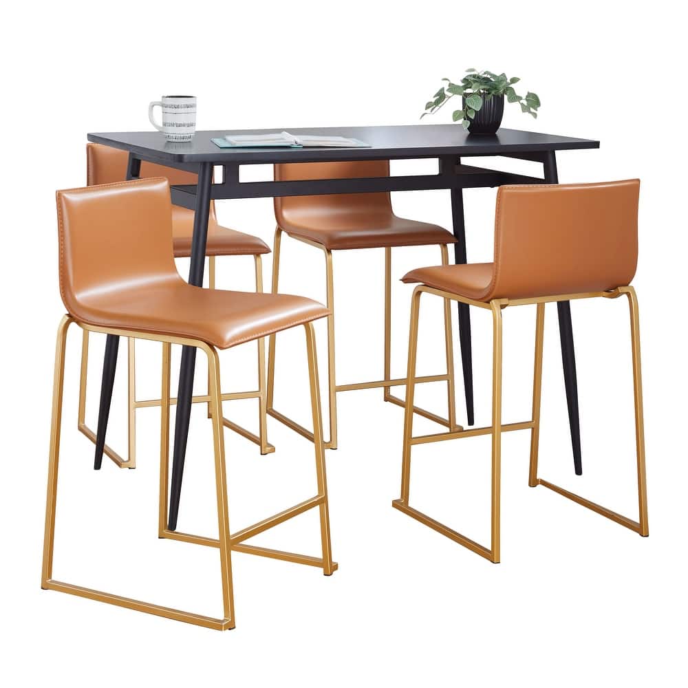 Porch & Den Naldi-Mara Upholstered 5-Piece Counter Height Dining Set