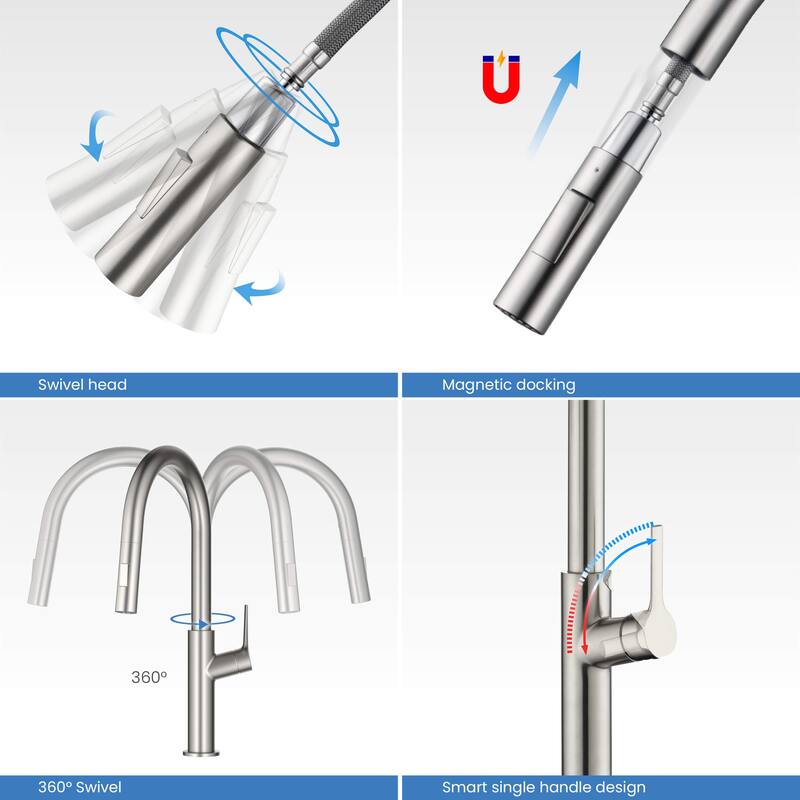 Fusion-T Single Handle Pull Down Kitchen Sink Faucet with Soap Dispenser