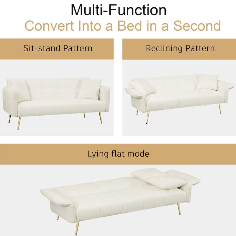 Teddy Velvet Convertible Sofa - Adjustable for Comfort