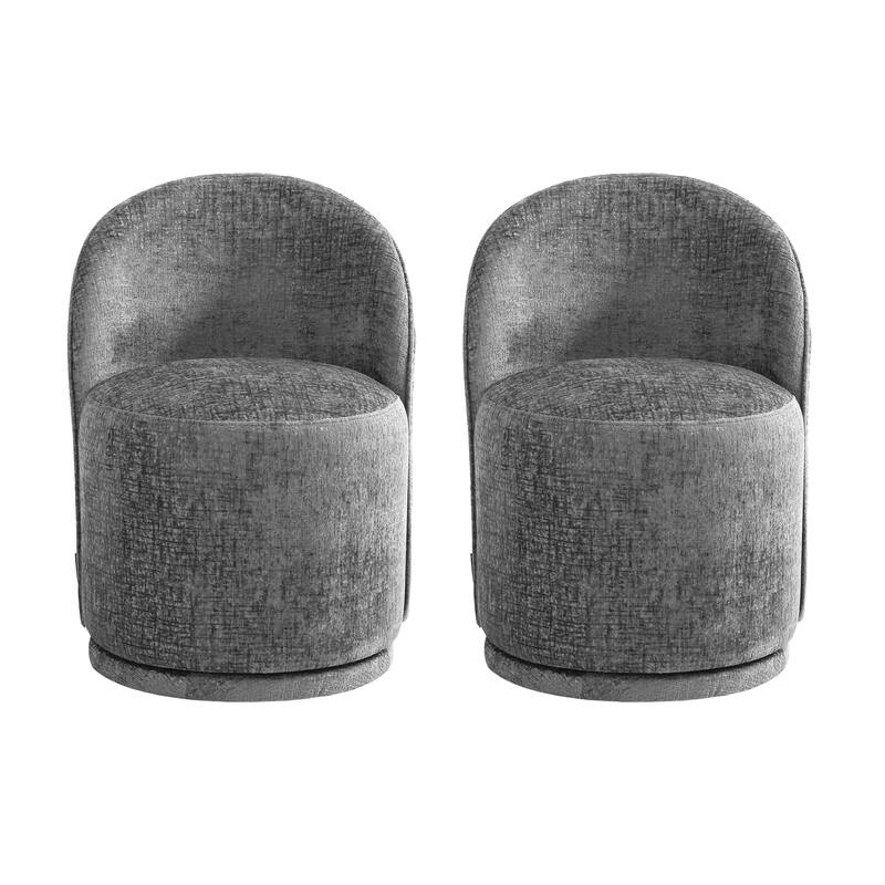 UIXE 2 Set Modern Upholstered Swivel Armless Side Dining Chairs