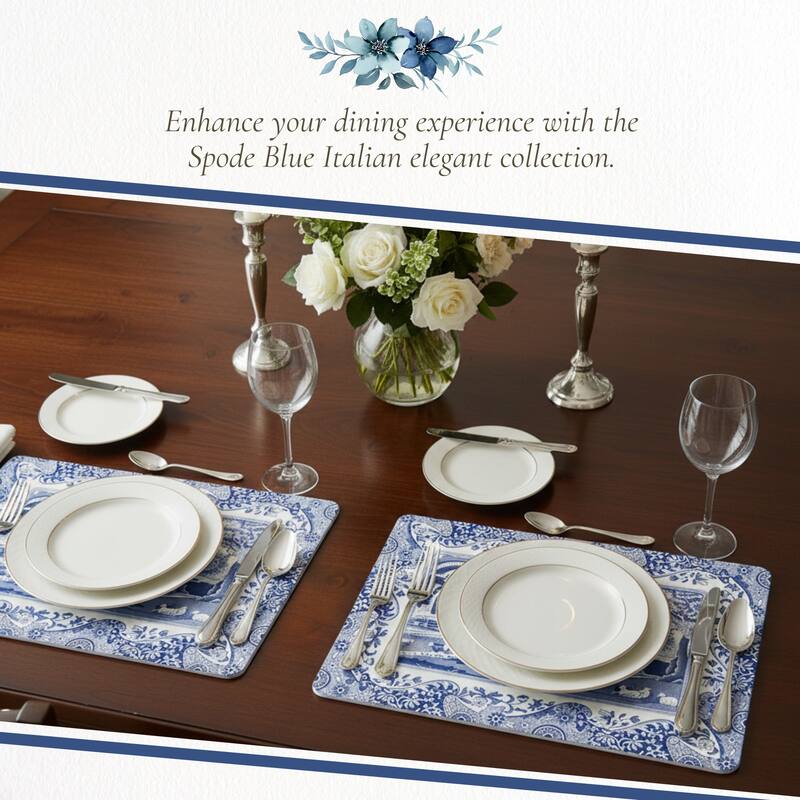Pimpernel Set of 4 Blue Italian Placemats - 15.7 inches x 11.7 each