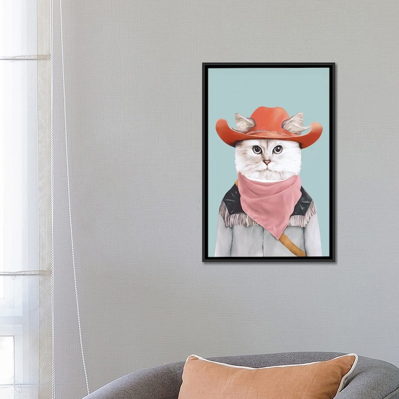 iCanvas "Rodeo Cat" by Animal Crew Framed Canvas Print