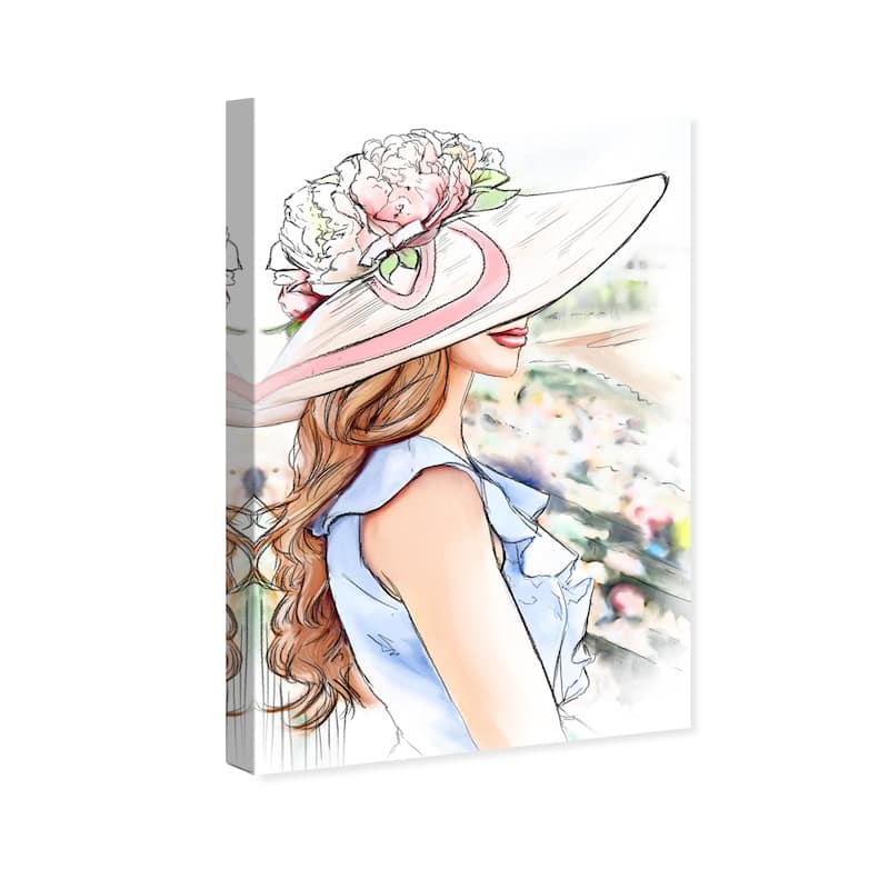 Wynwood Studio Canvas Fashion and Glam Light Blue Derby White and Light Blue Modern & Contemporary Wall Art Canvas Print