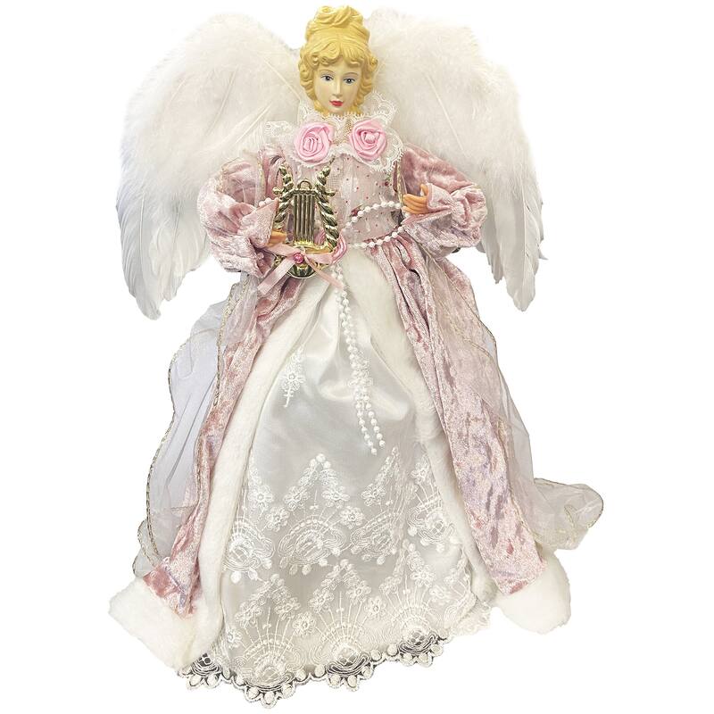 15" Mauve Victorian Angel Tree Topper