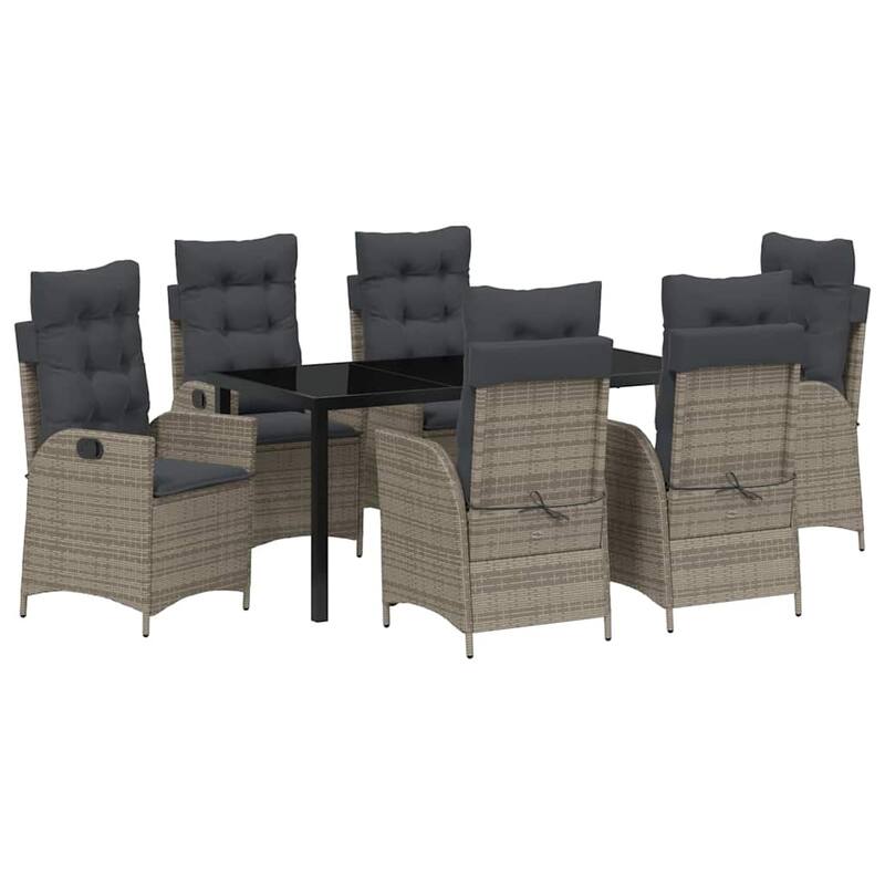 vidaXL Garden Dining Set with Cushion Poly Rattan
