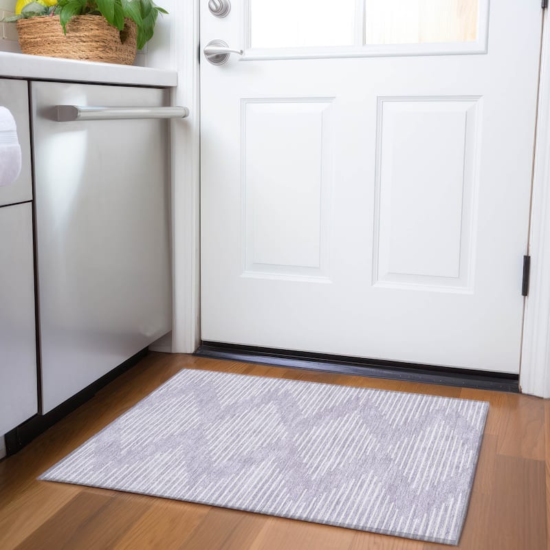 Premium Washable Super Soft Modern Geo Mayfield Rug - Lavender - 1'8" x 2'6"