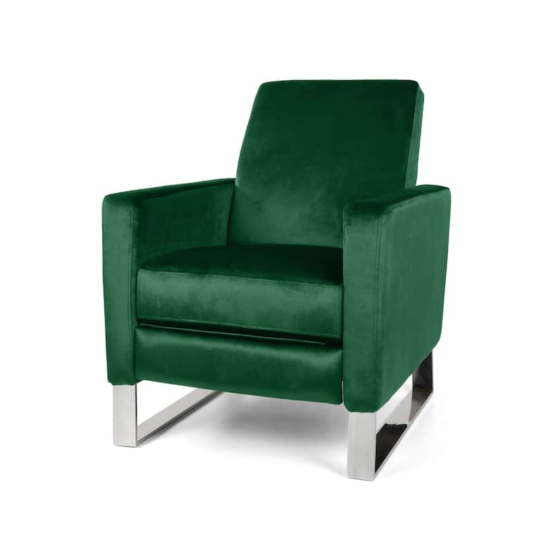 Pushback Recliner Chairs Home Theatre Recliner Velvet Recliners for Small Spaces w/ Adjustable Footrest Push Back Theatre Chair