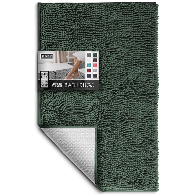 Empyrean Non-Slip Super Plush Chenille Bathroom Rugs