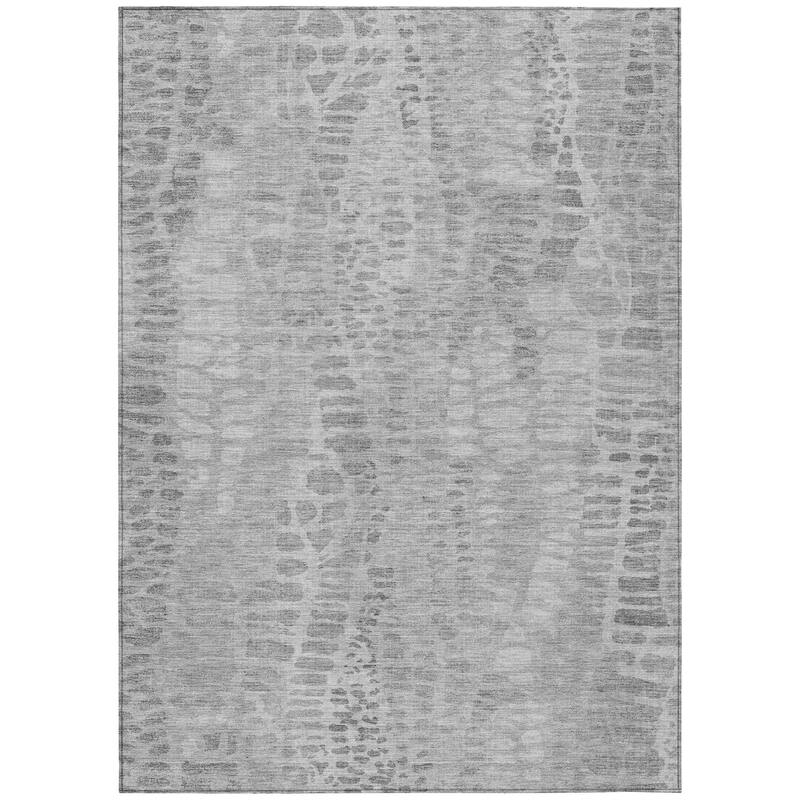 Machine Washable Indoor/ Outdoor Modern Imprints Chantille Rug