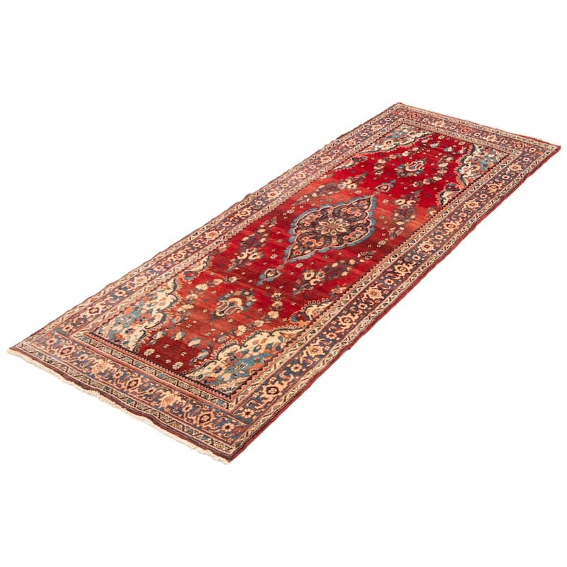 ECARPETGALLERY Hand-knotted Andelz Red Wool Rug - 3'5 x 9'5