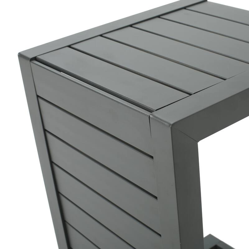 Aviara Outdoor Aluminum Club Chairs with Side Table by Christopher Knight Home