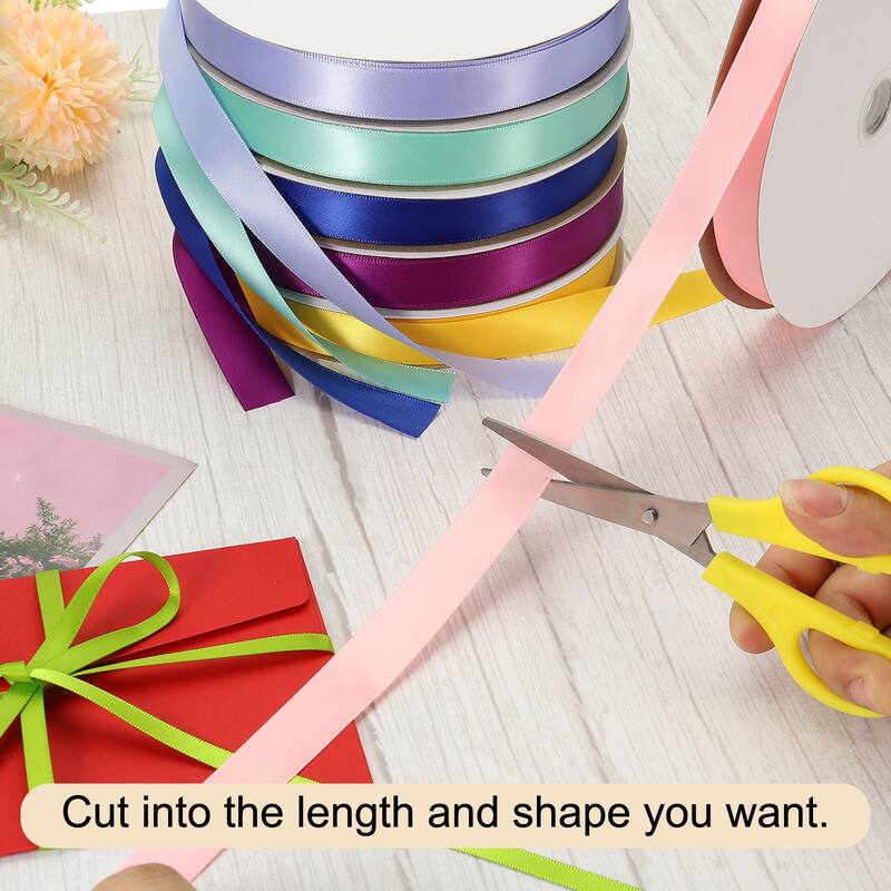 Satin Ribbon, Double Face Solid Crafts Roll for Party Home Decoration