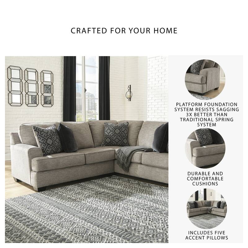 Signature Design by Ashley Bovarian Brown 2-Piece Sectional - 102" W x 99" D x 39" H