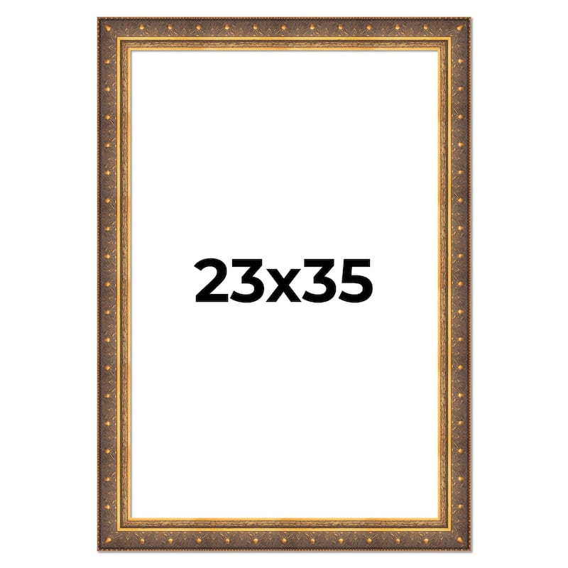 23x35 Frame Vintage Gold Solid Wood Picture Frame | 2.5 Inch Moulding