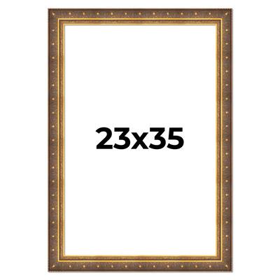 23x35 Frame Vintage Gold Solid Wood Picture Frame | 2.5 Inch Moulding