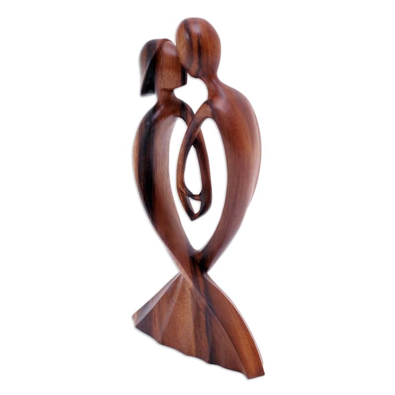 Novica Handmade Heart At Your Fingertips Wood Statuette
