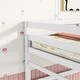 preview thumbnail 5 of 9, Fun Design Pine Loft Bed with inclined Ladder, Guardrails and Under Bed Capacious Space, Twin Size, White