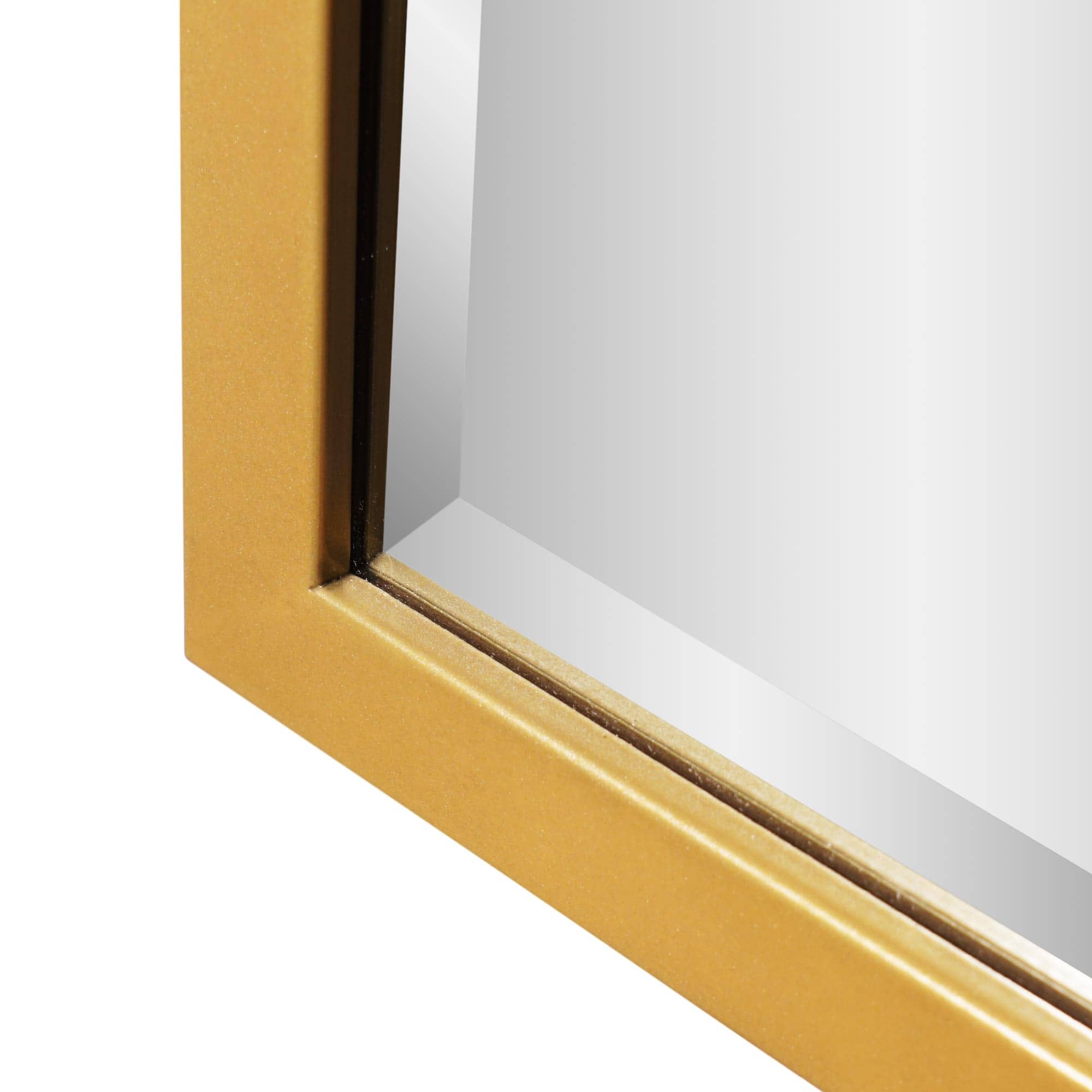 Brushed Brass Metal Framed Beveled Edge Vanity Mirror Gold 24 x 30