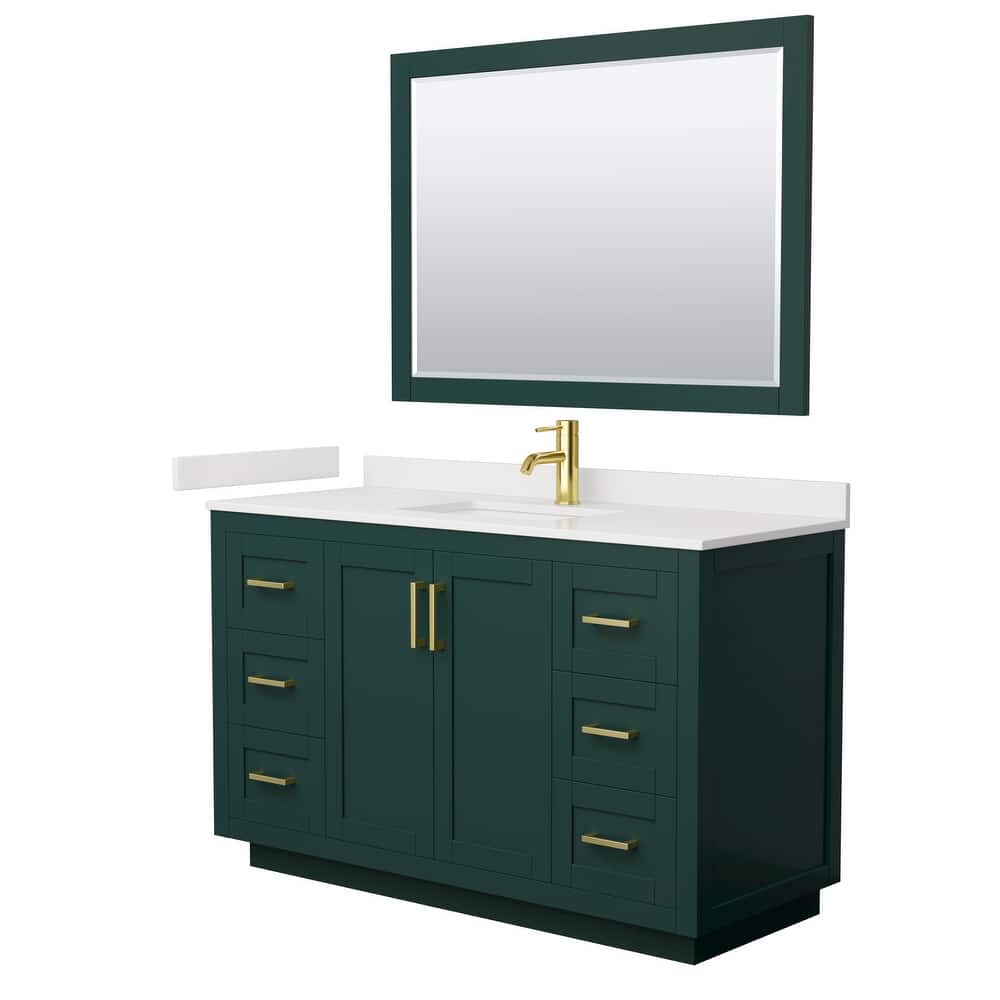 Miranda 54-inch Single Vanity, Quartz Top, 46-inch Mirror