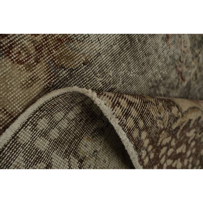 Hand Knotted Oriental 100% Wool Carpet Transitional Floral Beige & Ivories Anatolian Area Rug - 9' 0'' X 5' 5''