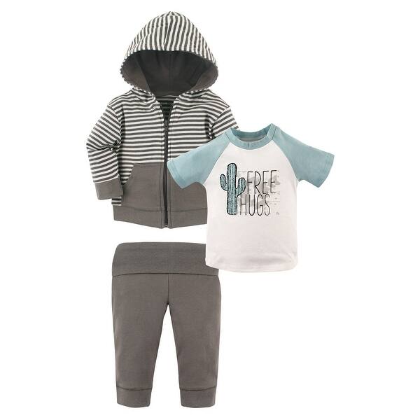 slide 1 of 1, Yoga Sprout Toddler Boy Cotton Hoodie, Tee Top, and Pant, Free Hugs Toddler 2T - Free Hugs Toddler