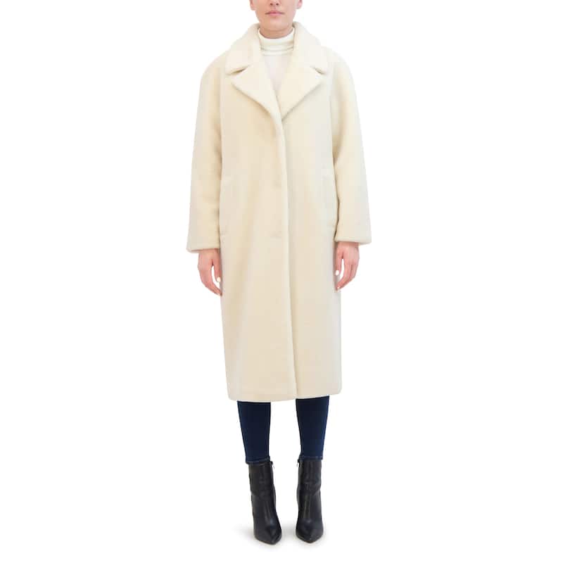 Rebecca Minkoff Faux Sherpa Teddy Coat - Birch - S