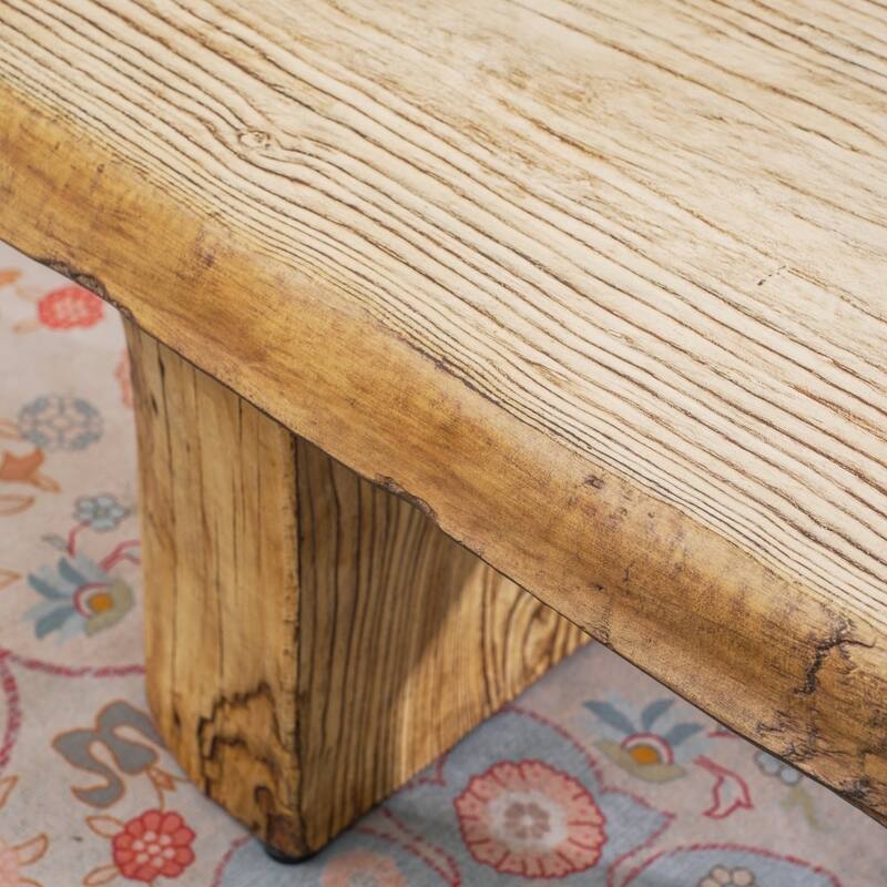 Rustic Outdoor Terrafab Composite Coffee Table with Wood Grain Finish