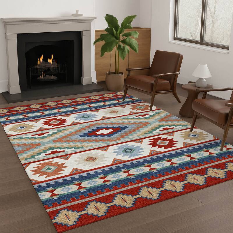 Machine Washable Indoor/ Outdoor Modern Ottawa Chantille Rug