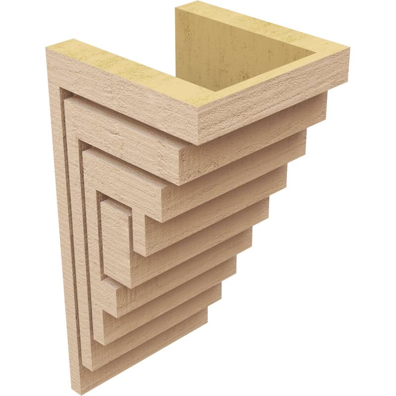 Series 2 Wide Landon Rough Cedar Woodgrain TimberThane Corbel, Primed Tan
