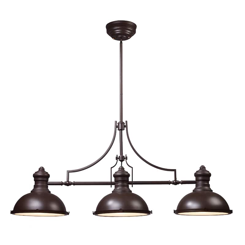 Chadwick 47-inch Wide 3-Light Linear Chandelier in Antique Copper - Oil Rubbed Bronze